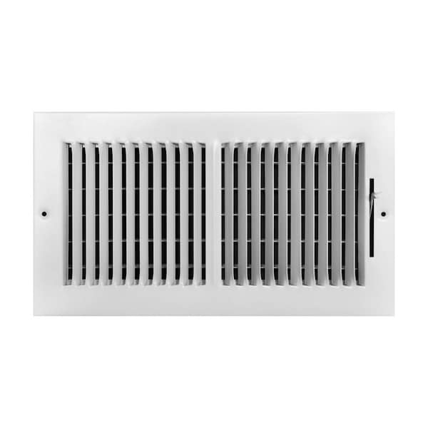 True Aire Tru Aire 6 in. H X 12 in. W 2-Way Powder Coat White Steel Wall/Ceiling Register C102M 12X06 - main